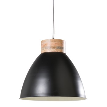 HIPSTER Suspension en métal noir et manguier
