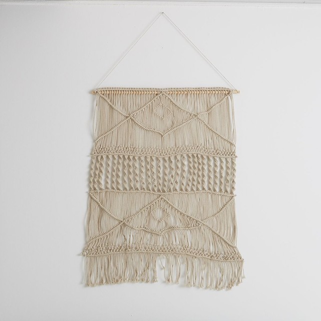 Tissage mural macramé grand modèle, Navanita